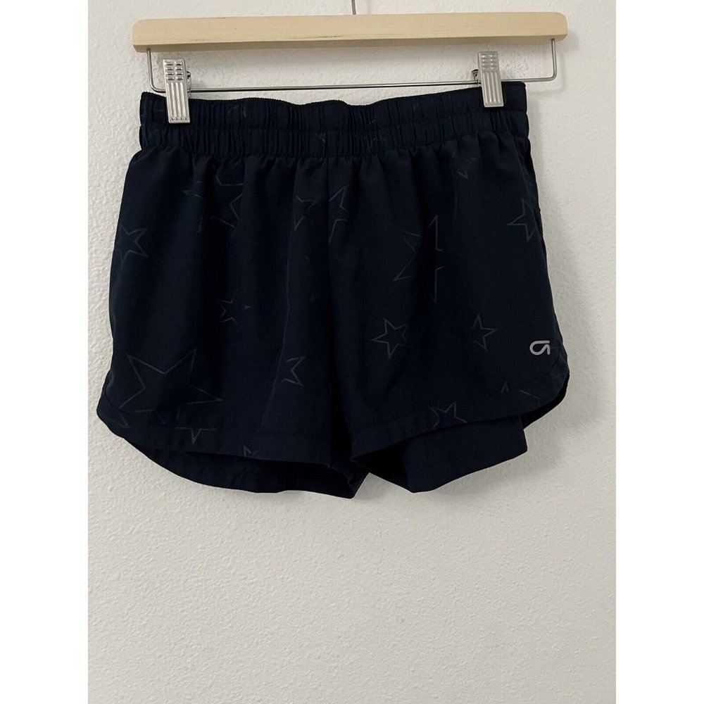 Gap Fit Womens Navy Blue Star Print Elastic Waist Lined Athletic Shorts Size XS